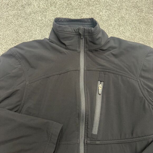 REI Fleece Lined Softshell Jacket Mens Medium Black Full Zip Pocket Outdoor Hike - Picture 7 of 14